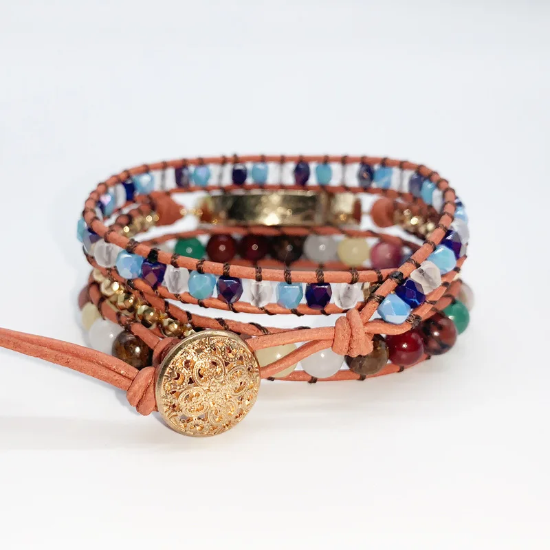 

Colorful Turquoise Braided Bracelet for Lovers Bohemian Creative Multi-layer Bracelet Charm Bracelets for Women