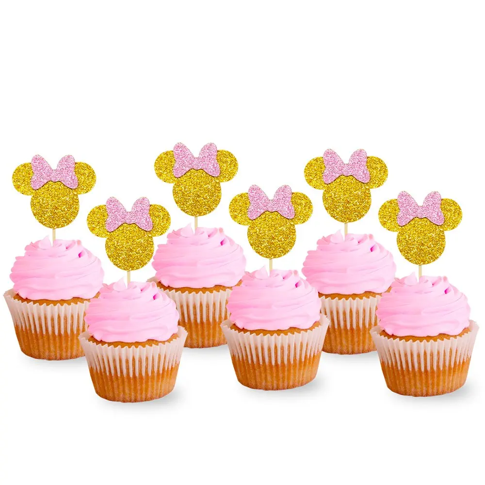 Minnie Mouse Pink Cake Topper And Cupcake Topper 1st Birthday Party Supplies Decorations For Baby Girl Favor Birthday Cake Decor Cake Decorating Supplies Aliexpress