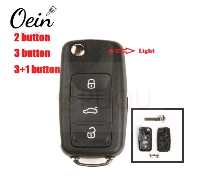 Складной автомобильный ключ с дистанционным управлением 2 3 4 кнопки брелок для vw
