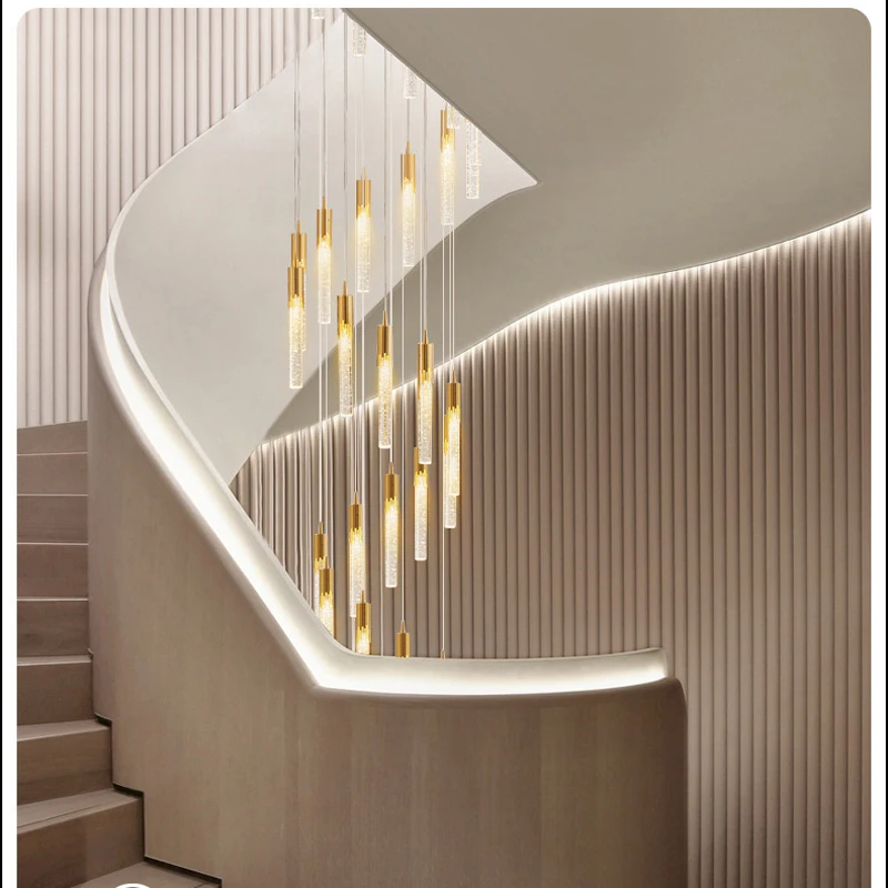 売却 モダンでクリエイティブな吊り下げ式クリスタルシャンデリア,デュプレックス,リビングルーム,シンプル,スパイラル階段