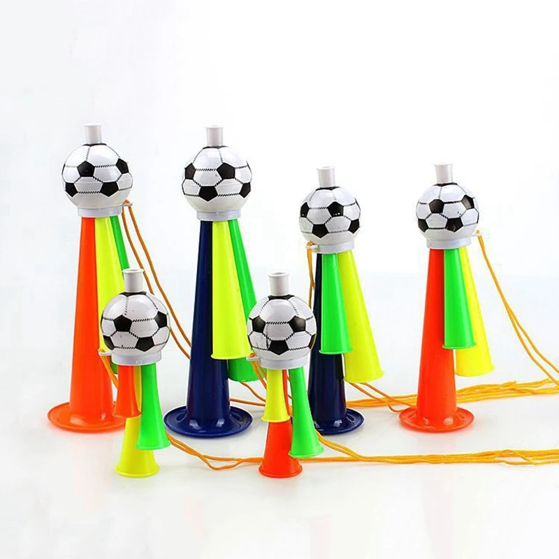 

10Pcs Sports Game Trumpet Toys Three Tone Vuvuzela Stadium Horns Soccer Fans Noise Maker Cheering Props for Football