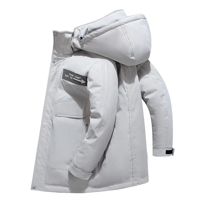 Winter Jackets Men  Thick Warm 90% white duck down Hooded Overcoat Windbreaker waterproof Velvet Jacket high quality