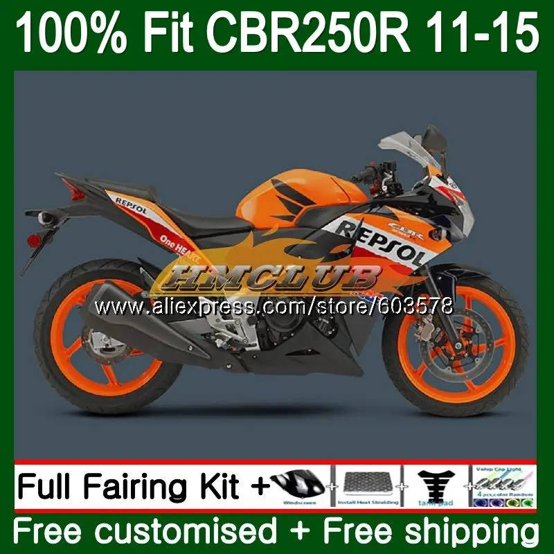 Инъекция для HONDA CBR250R MC41 2011 2012 2013 2014 2015 Good Orange 91CL.64 CBR250 R CBR 250R 250 11 12 13 14 15