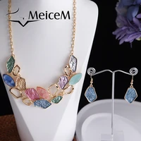 meicem 2021 hot jewelry party gift accessory statement women choker necklace for girls female enamel geometric necklaces womens