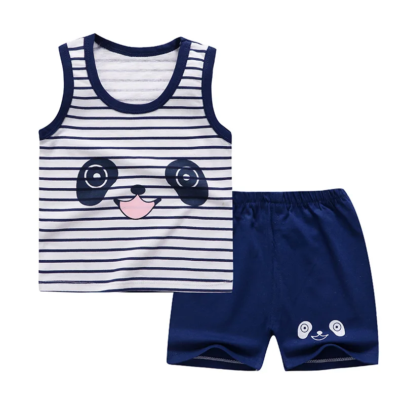 

Summer Baby Boys Girls Cartoon Vest Top Shorts Pants Set Clothes Kids Cute Cartoon 2PCS Children Pajamas Girls Clothing Sets