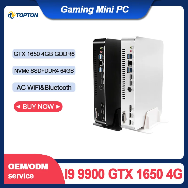 Мини-ПК игровой GeForce GTX1650 4 Гб GDDR6 Intel Core i9-9900 i7-9700 i5-9400F Windows 10 Pro двухдиапазонный NVMe