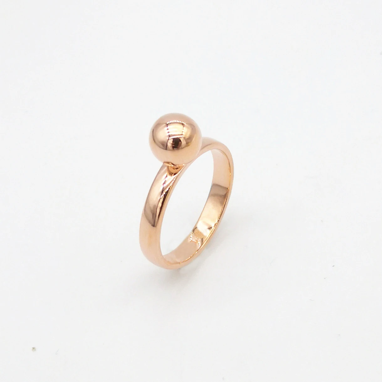 

Classic original ms silver rose gold gold 8 mm round bead ring couple smooth round pearl ring in fashion accessories