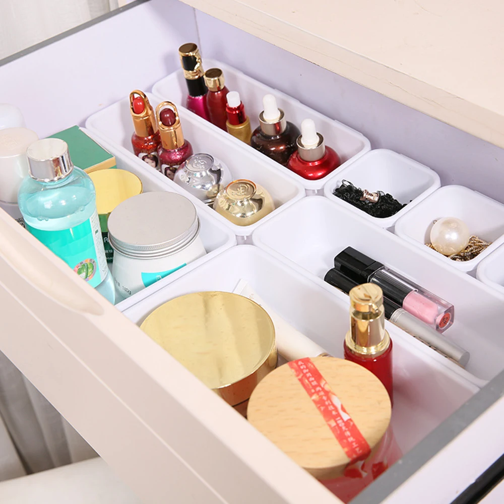 

8PCs Home Drawer Organizer Box Storage Trays Box Office Storage Kitchen Bathroom Cupboard Jewelry Makeup Desk Organization