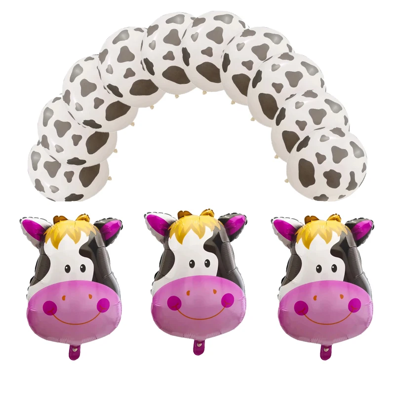 

55*55cm monkey Cow Tiger Zebra Pig Head Balloons Farm Animal Theme Party Star Animal Decor 3.2g Latex Helium Supplies Balaos Toy