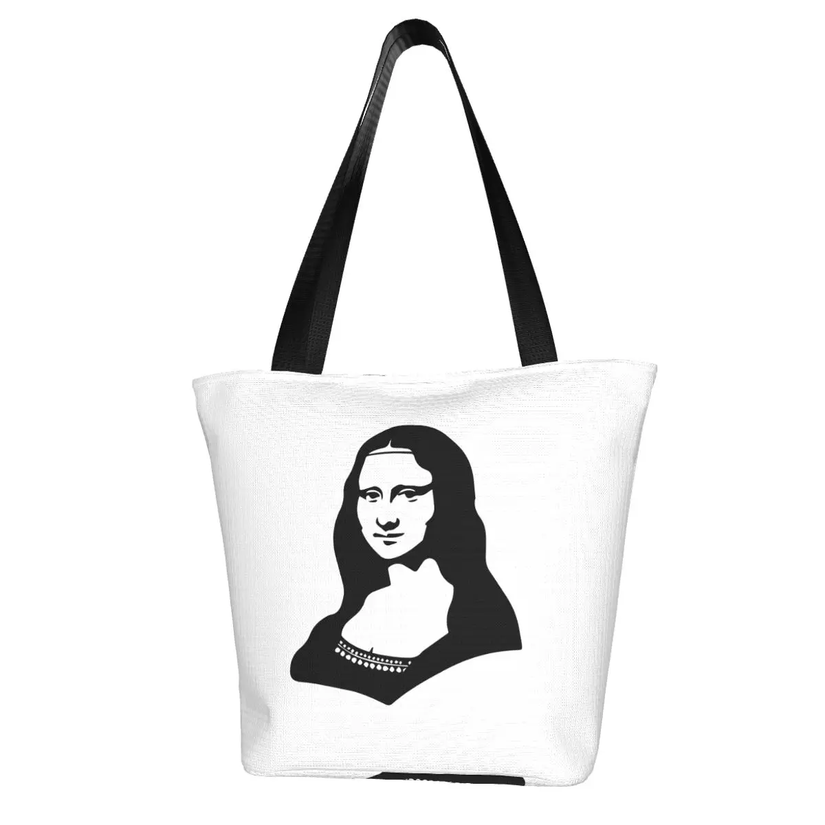 Mona Lisa Shopping Bag Aesthetic Cloth Outdoor Handbag Female Fashion Bags