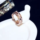Brillia 2021 Новинка корейская мода Регулируемый размер Женское Обручальное кольцо розовое золото AAA Цирконий ювелирные изделия для вечеринки подарок