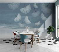 xuesu custom wallpaper wall covering nordic modern abstract hand painted plant leaves creative living room tv background