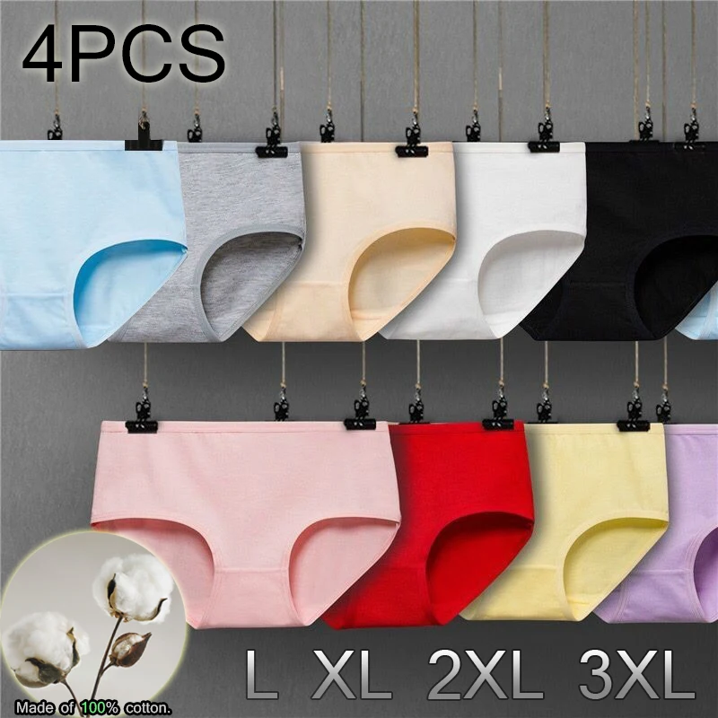 Женские хлопковые трусы размера плюс нижнее белье среднего размеры L XL XXL белые