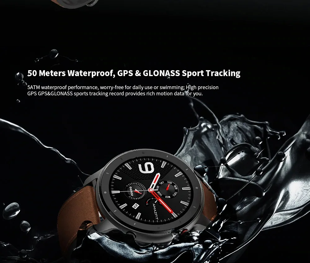 Strava Amazfit GTR 47 мм gps Смарт-часы 50 атм Водонепроницаемый AMOLED экран 24 дня в режиме ожидания компас фитнес-трекер спортивные умные часы
