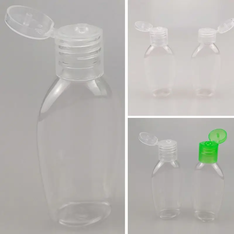 

10Pcs 50ml Clear Plastic Empty Bottles with Flip Cap Refillable Containers for Shampoo Lotion Hand Sanitier