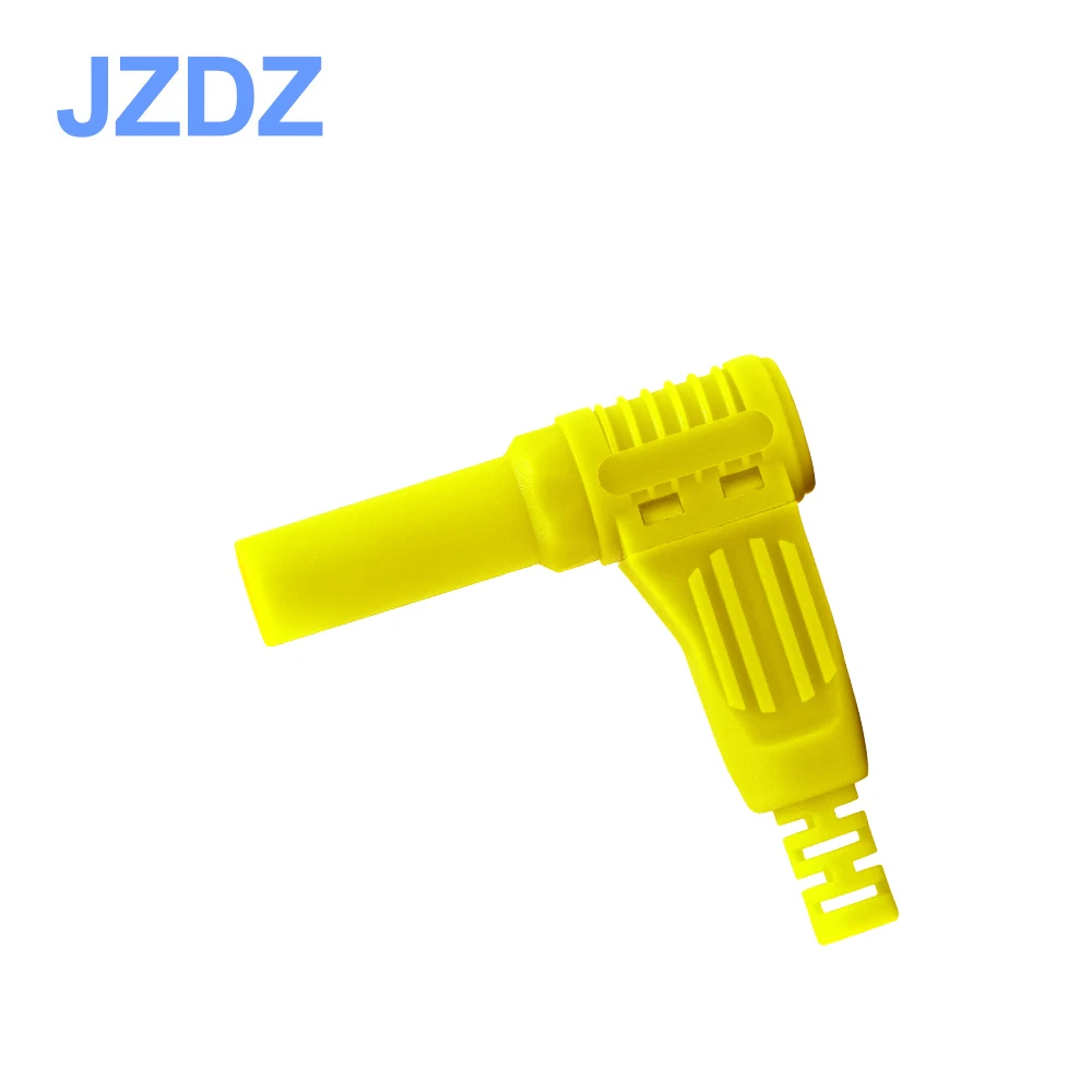 JZDZ J.10039 10 шт. красный/черный 4 мм Мужской правый угол изоляции провода припоя типа