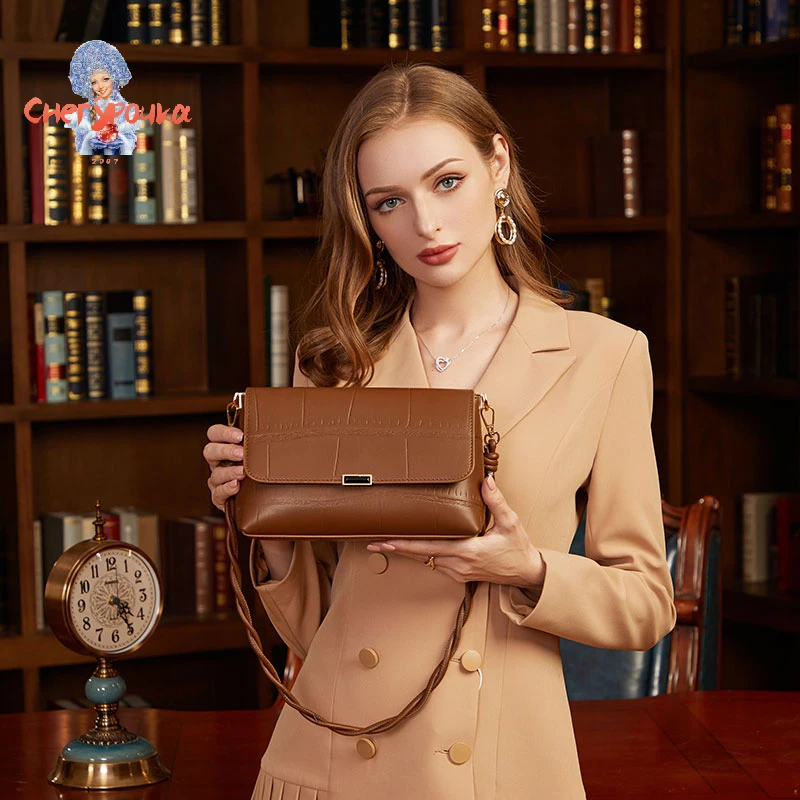 

2022 Spring Hot Ladies Shoulder Bag Brown Black Khaki Female Messenger Bag Fashion Retro Shoulder Bag Leather Cambridge Bag
