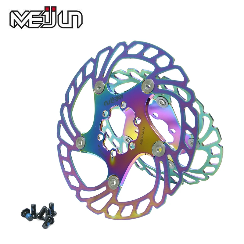 

New road Mountain bike brake rotor Strong heat dissipation floating rotor 140/160/180/203mm MTB disc brake pad Rainbow colors