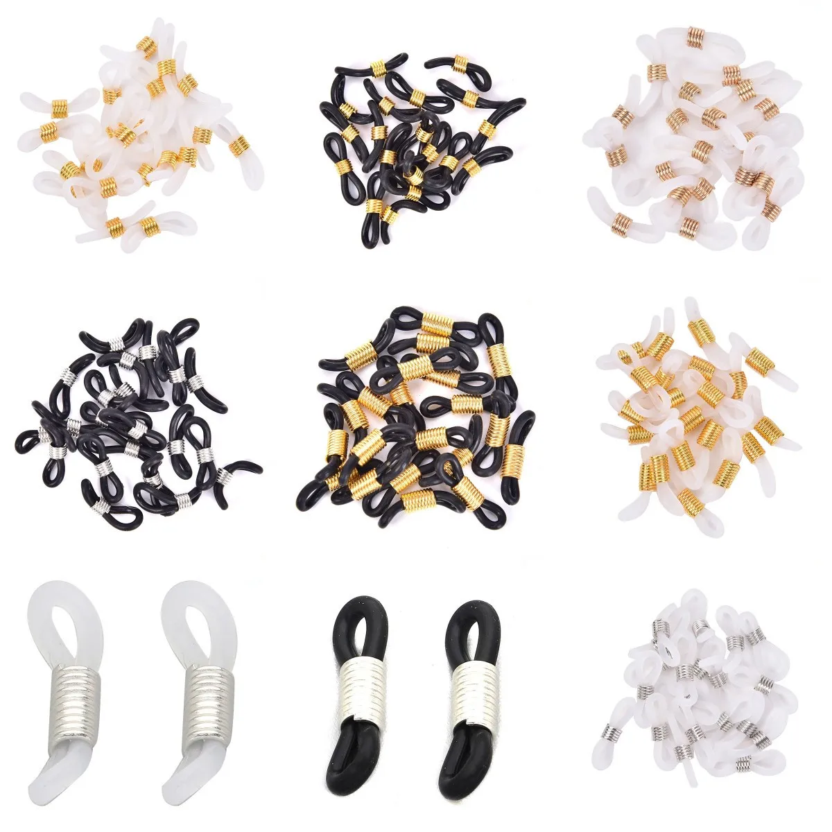 

20pcs Ear Hook Eyeglasses Spectacles Chain Glasses Retainer Ends Rope Sunglasses Cord Holder Strap Retainer End Loop Connector