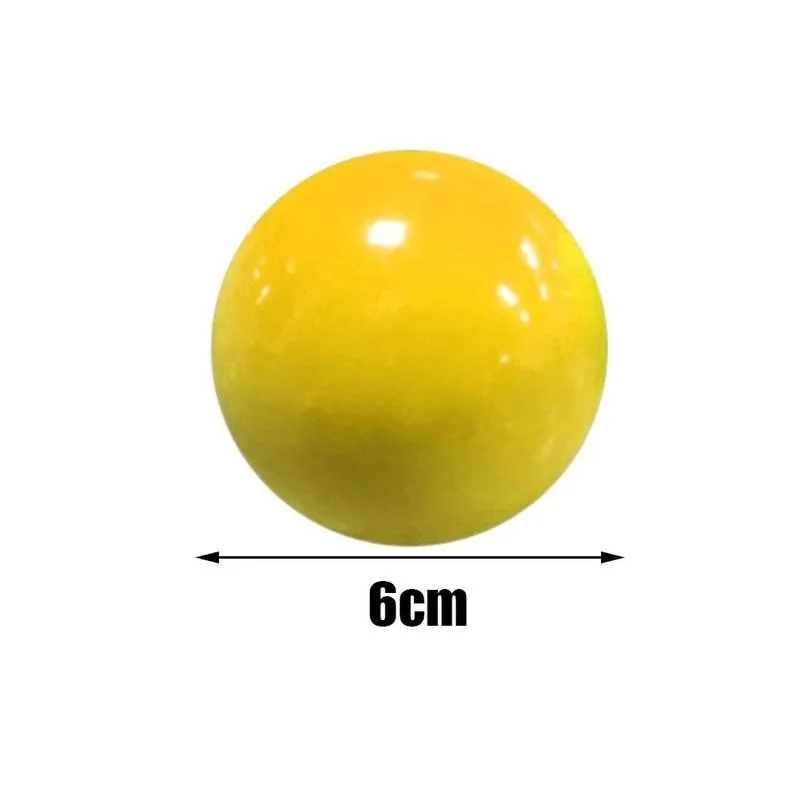 

1pc Funny Sticky Wall Ball Decompression Toy Luminous Throwing Toy Target Sticky Slow Squeeze Ball Ball 6cm Relief Rising S A3U2