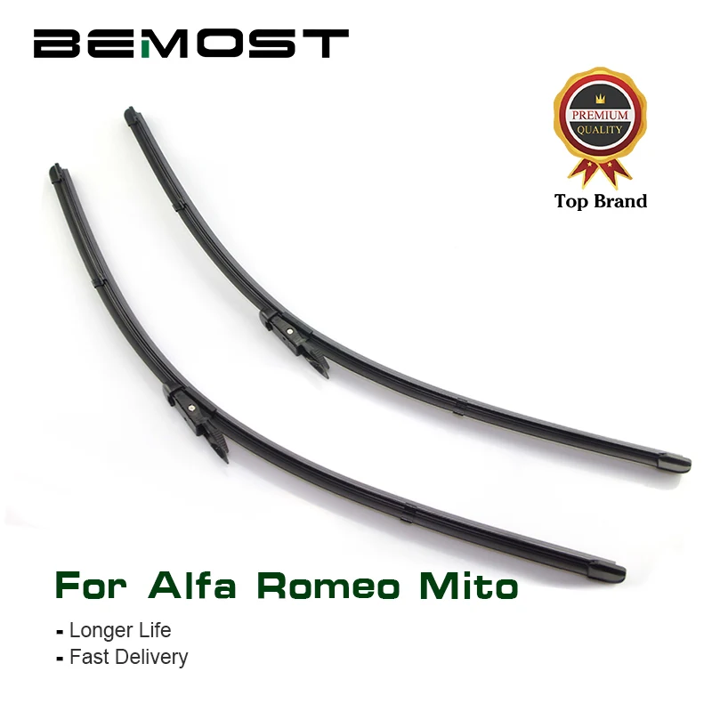 

BEMOST Car Wiper Blades Natural Rubber For Alfa Romeo Mito 26"+15", Fit Pinch Tab Arm 2008 2009 2010 2011 2012 2013 2014 2015