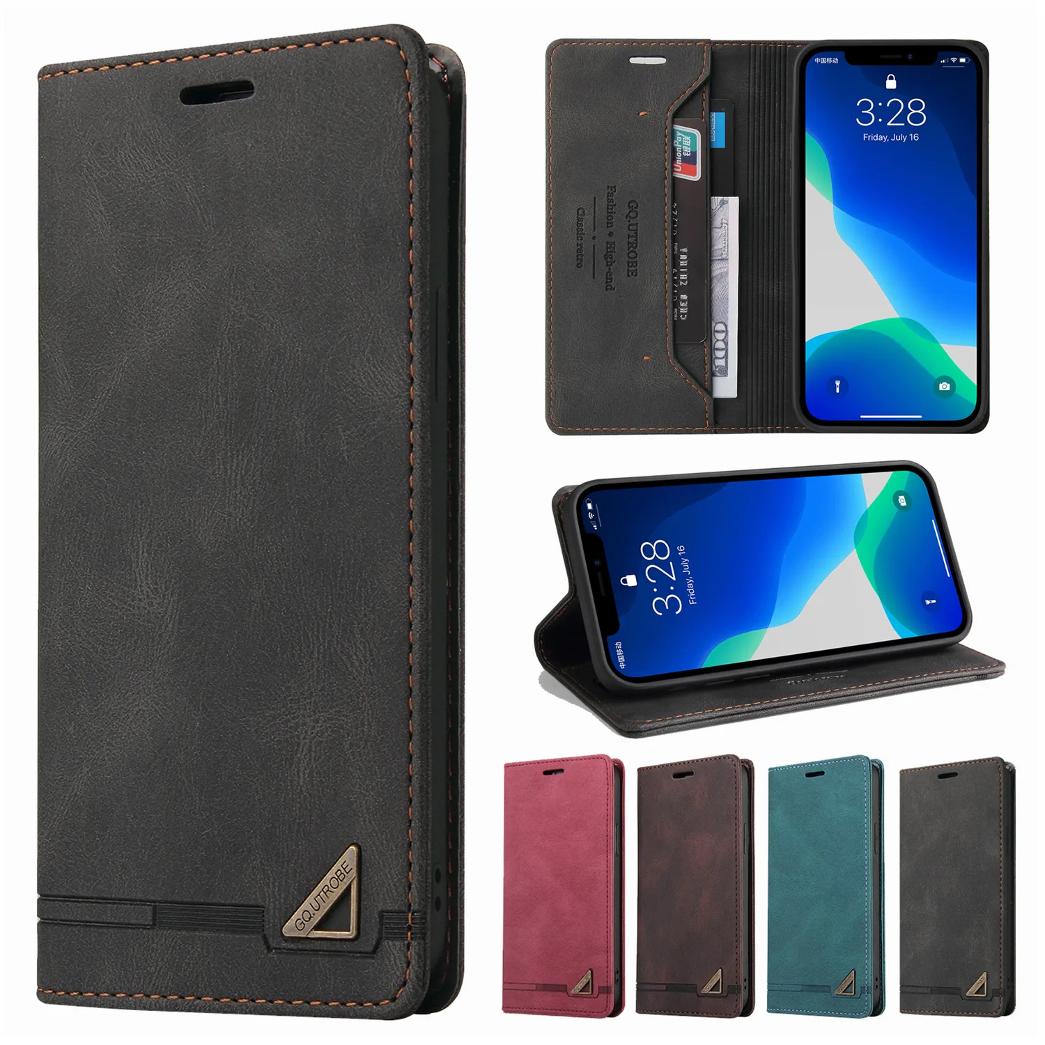 

Wallet Case For iPhone 13 6 6S 7 8 Plus SE 2020 11 12 Pro Max 12 Mini XR X XS Retro Leather Magnetic Card Flip Stand Phone Cover