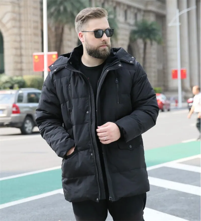 Мужская зимняя куртка большого размера 9XL 10XL с капюшоном парка Теплая Куртка на груди с двойным карманом на молнии зеленая куртка