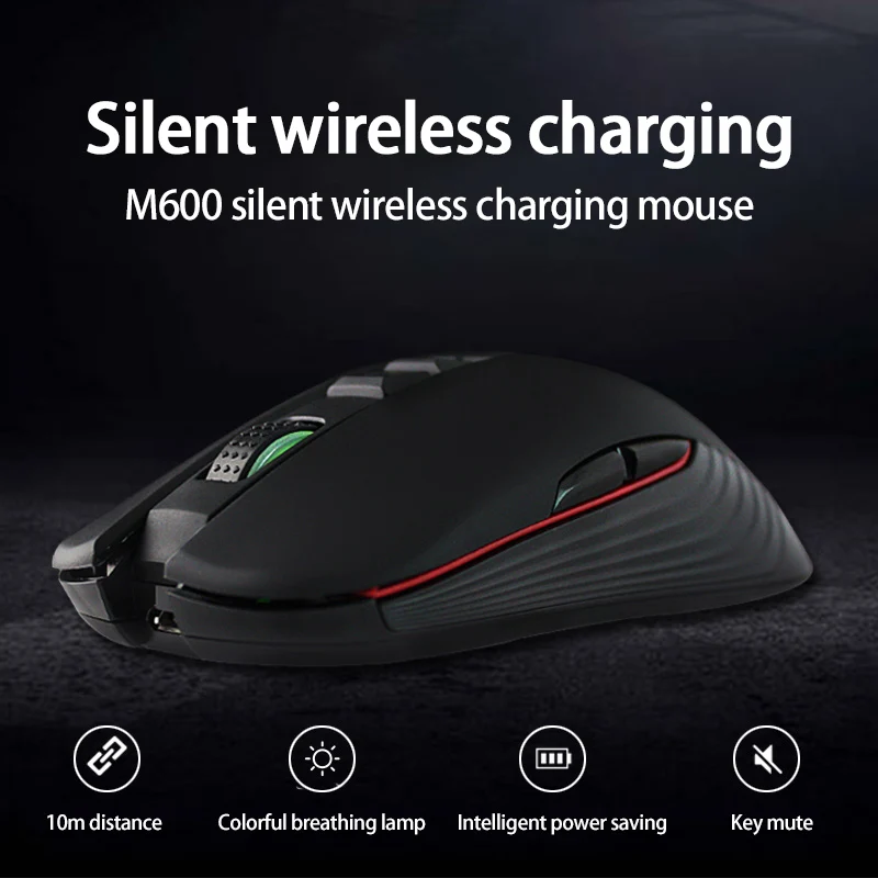 

Gaming Mouse Rechargeable Wireless Mouse Silent 1600 DPI Ergonomic RGB LED Backlit 2.4G USB Receiver Mouse For Laptop Computer