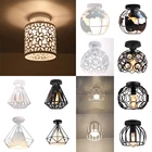 Железный потолочный светильник Ретро E27, светодиодный уютный Лофт, потолочный светильник для спальни, дома, современный светильник, светильник для коридора, прохода, балкона