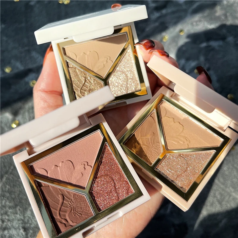 

3 Color Eyeshadow Palette Holographic Shiny Matte Glitter Pigment Eye Shadow Pallete Metallic Diamond Makeup Set Korea Cosmetica