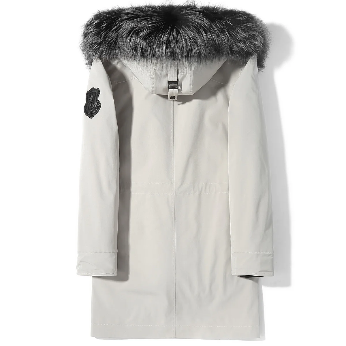 Зимняя куртка Мужская парка длинное пальто с натуральным мехом кролика