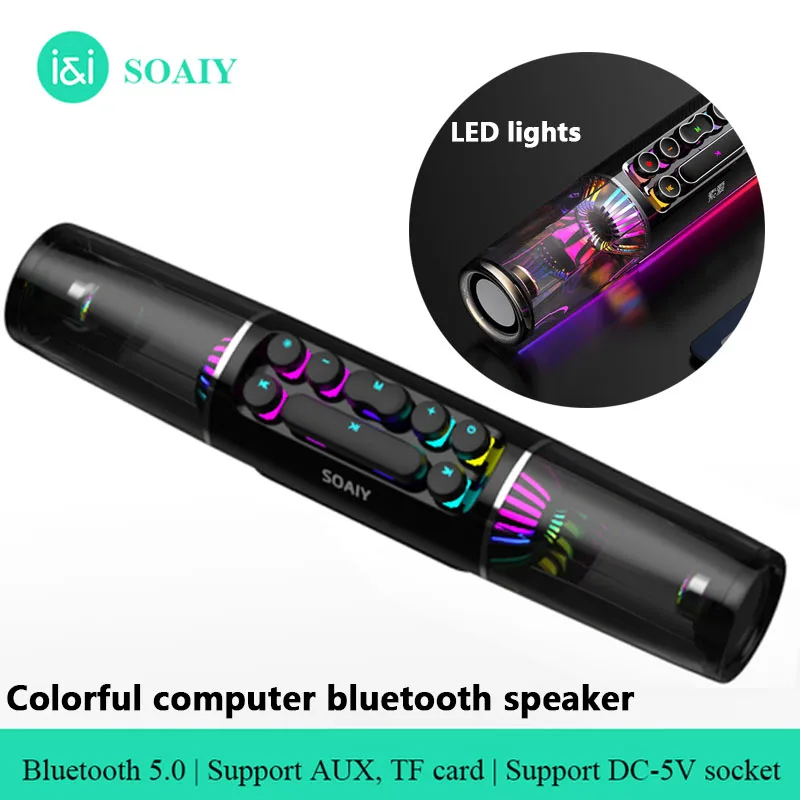 

Светодиодная беспроводная игра Bluetooth-динамик Компьютерная звуковая панель Портативная колонка 3D стерео Музыкальный центр Сабвуфер Домашн...
