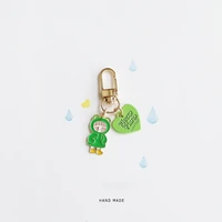 cute raincoat little girl love keychain anime car accessories keychain women keyrings couple gift airpods pendant phone charm
