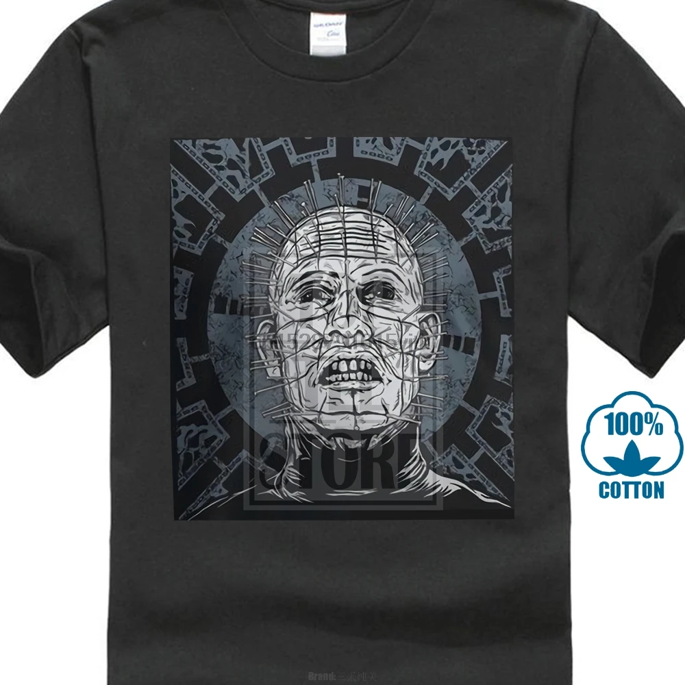 Новинка популярная Черная Мужская футболка Hellraiser с рисунком страха Размеры S 3Xl -
