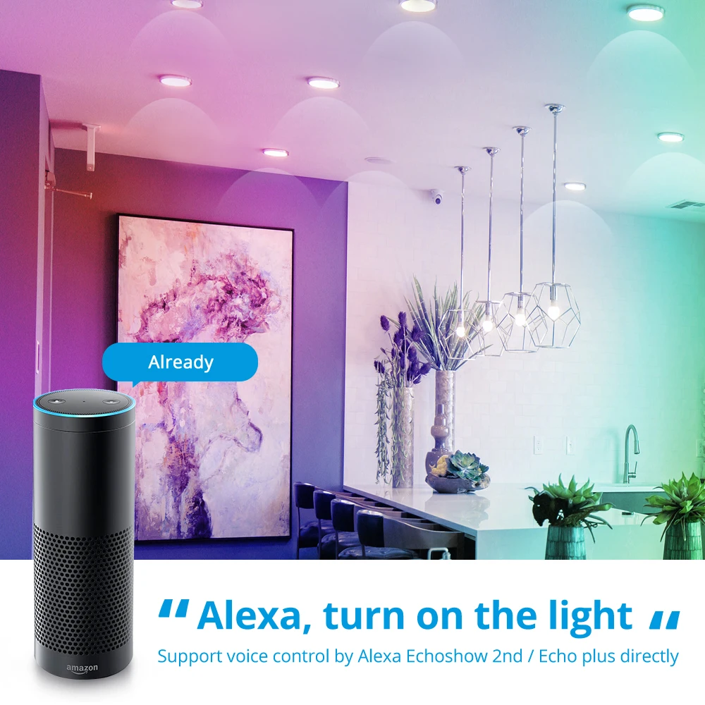 Zemismart Tuya Zigbee 2 5 дюймов 7 Вт RGBCW вниз светильник Smart Led потолочный SmartThings App Alexa Google Home