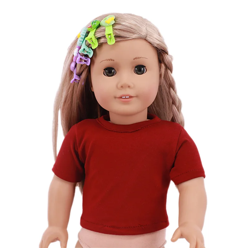 Однотонная футболка для куклы 43 см Товары новорожденных одежда аксессуары