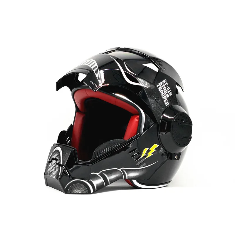 Черный воин шлем Железного человека крутой флип на заказ мотоциклетный