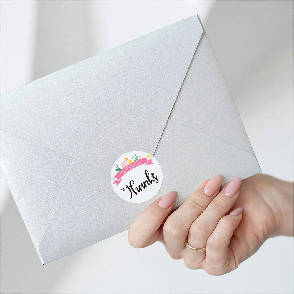 

500pcs/roll Thank You Stickers For Seal Labels 1 Inch Gift Packaging Stickers Birthday Party Offer Stationery Sticker 2021