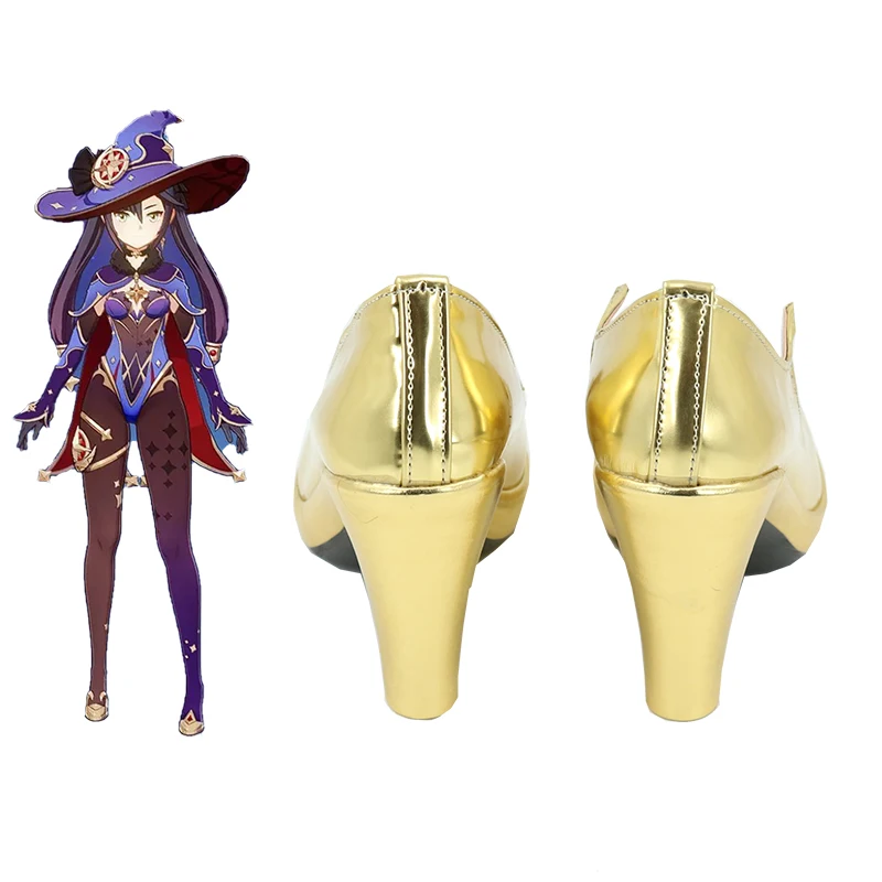 

Hot Game Genshin Impact Mona Cosplay Shoes Woman High Christmas Boots