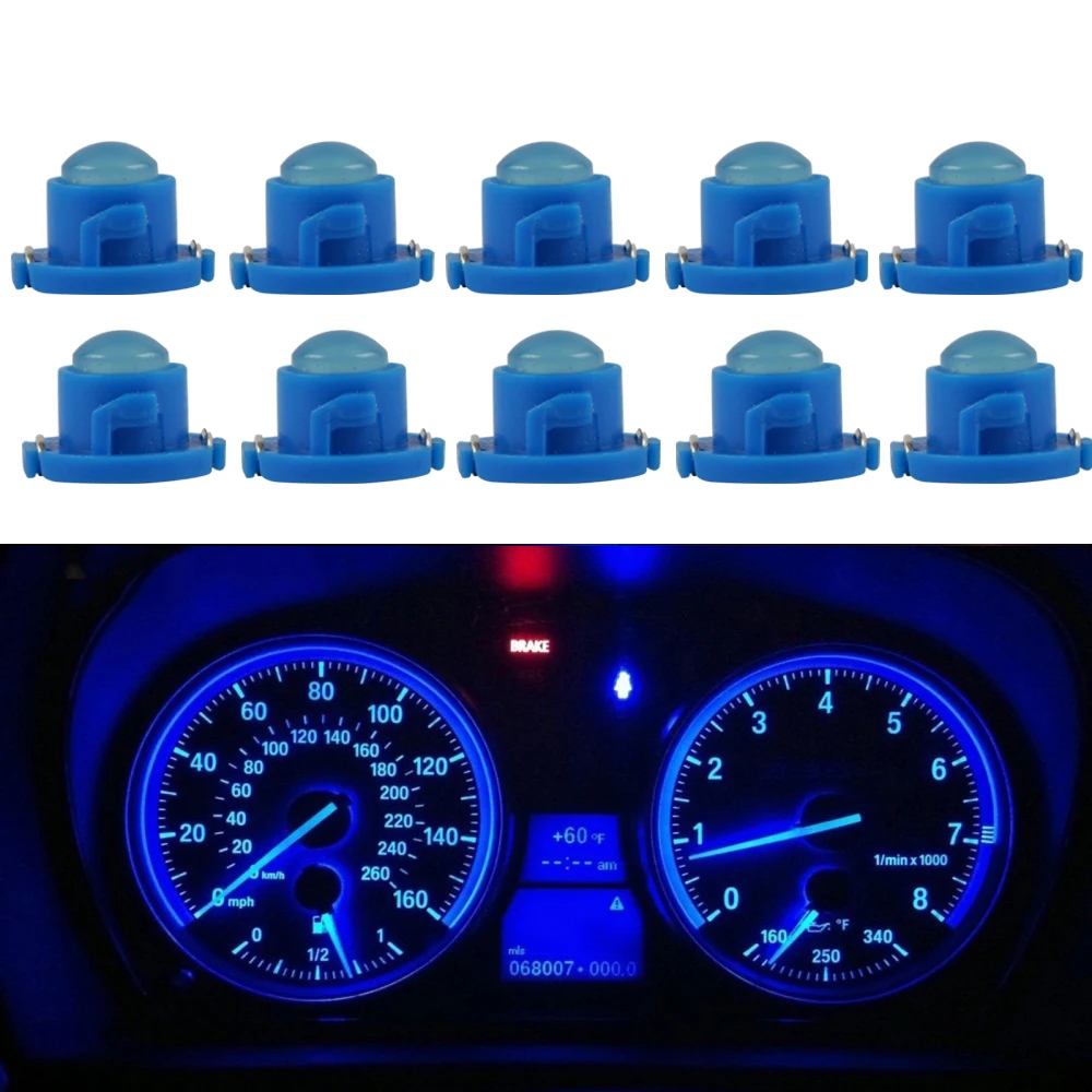 

10Pcs T4.7 Car LED Bulb 12V Dashboard Lamp Signal Light Neo Wedge Dash Climate Control Instrument Base Light For Auto