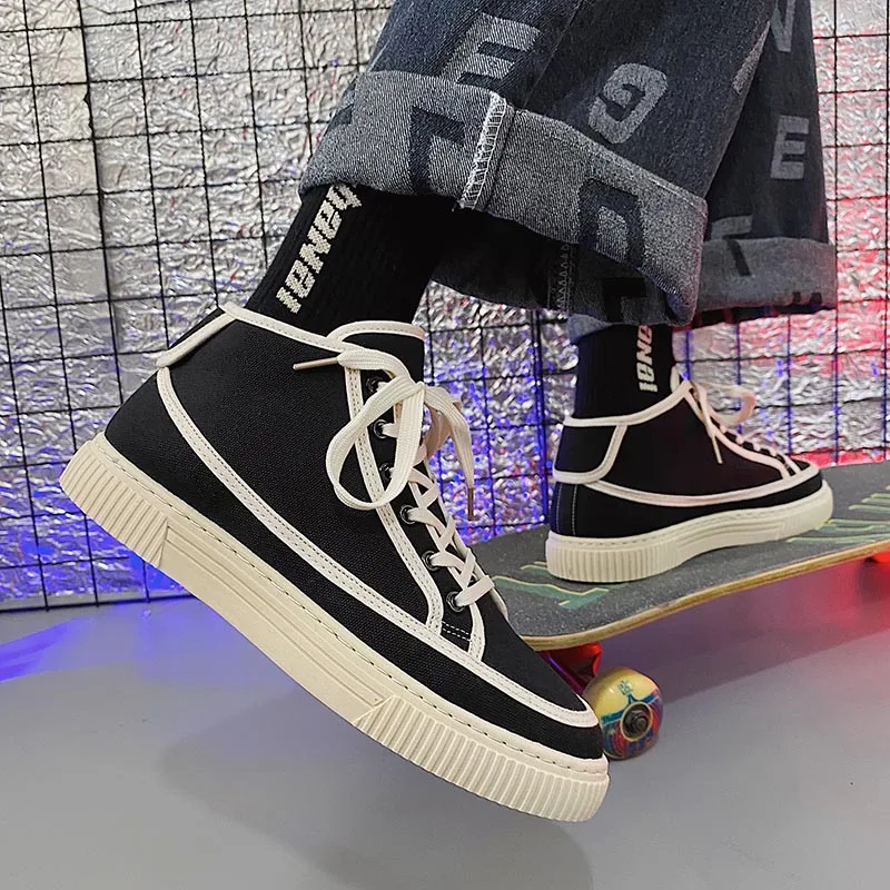 

Men's Running Shoes Fashion Sneakers Basket Femme Black Breathable Platform Sport Shoes Men Lace-Up Zapatillas De Deporte