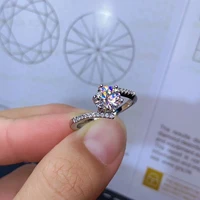 mossam diamond twist arm ring 1 0ctd color vvs1 grade clarity 8 heart 8 arrow cut s925 sterling silver ladies jewelry luxury
