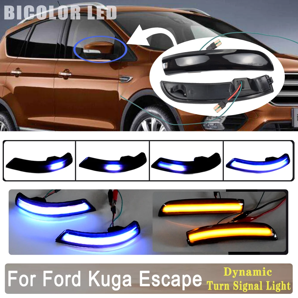 Светодиодный динамический поворотный сигнал мигающий для Ford Kuga Escape EcoSport 2013 2014 2015