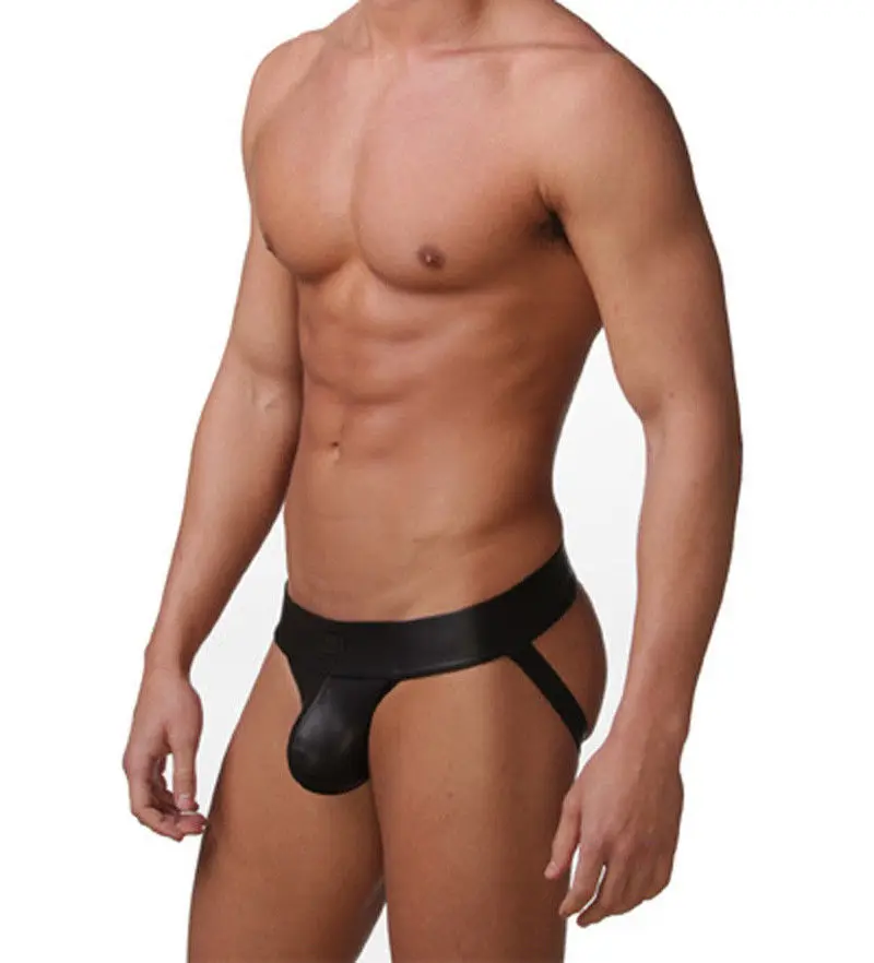 

Faux Leather Jockstrap Mens G-Strings Underwear Erotic Panties Sexy Lingerie Hot Sexy Male's Thongs Underwear