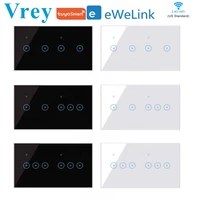 vrey us smart touch switch app control smart wall switch voice control alexa echo google home crystal tempered glass panel