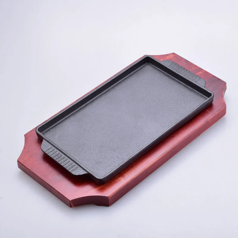 Китайский чугунный прямоугольный утолщенный поднос для жарки жареная рыба блюдо