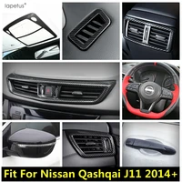 for nissan qashqai j11 2014 2020 reading light rearview mirror wheel gear air ac vent cover trim abs carbon fiber accessories