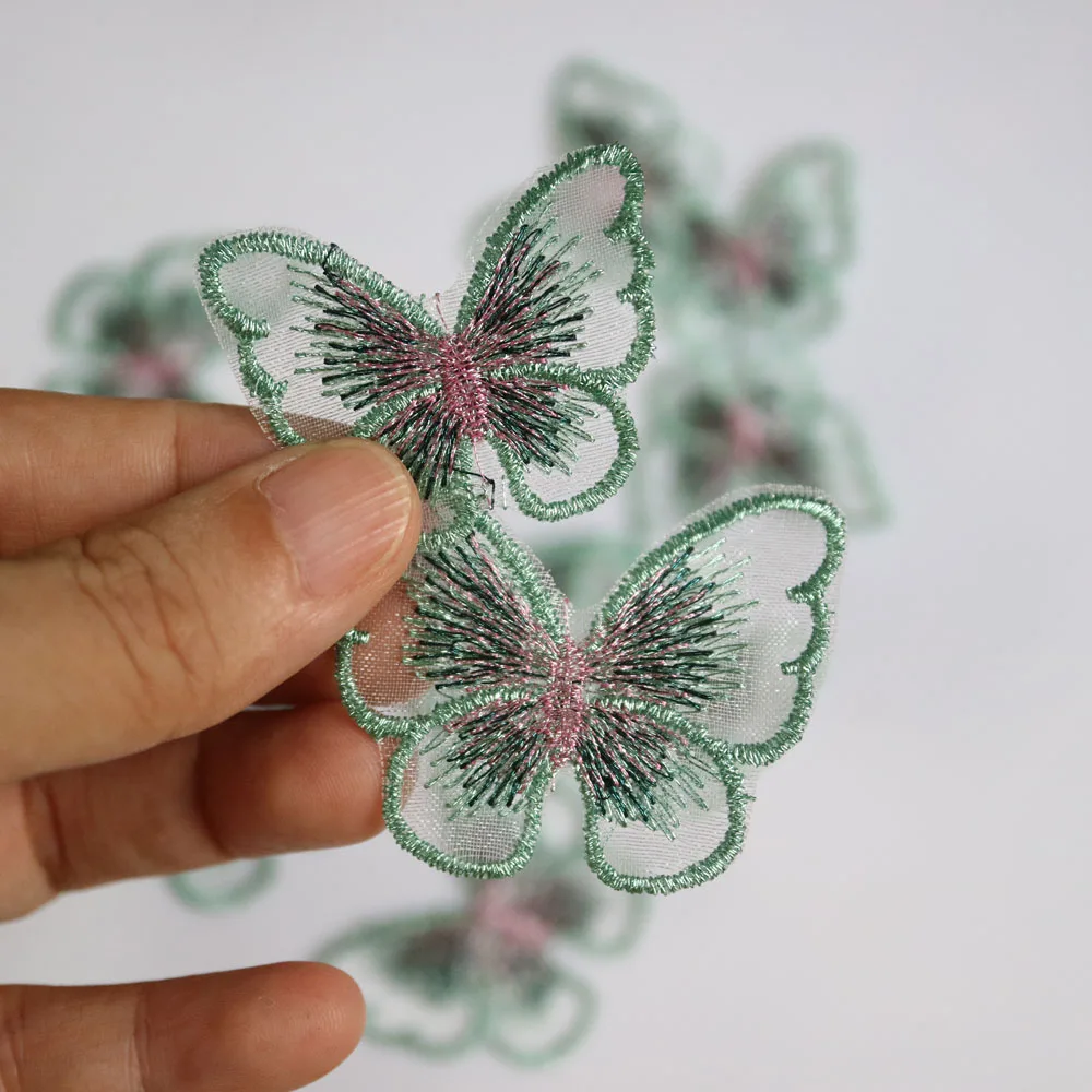 10 шт. декоративные нашивки Бабочки из органзы|Заплатки| |