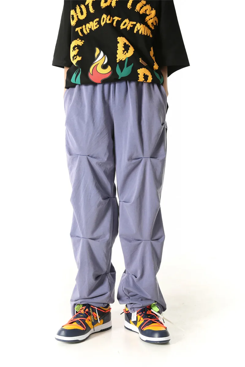 Hip Hop Loose Fit Elastic Waist Pants Fashion Pleated Ankle Mens 2020 New Spring Summer Casual Sportwear Joggers | Мужская одежда