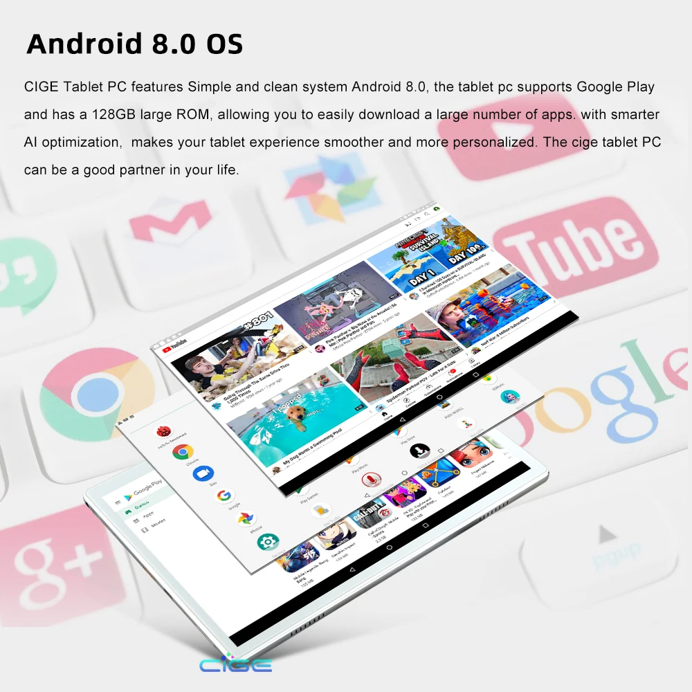 Hot New Ultra Slim 10 inch Tablet PC 10 Core 6GB RAM 128GB ROM 2.5D Tempered Glass 13M Camera Android 8.0 Tablet 10.1 WiFi GPS